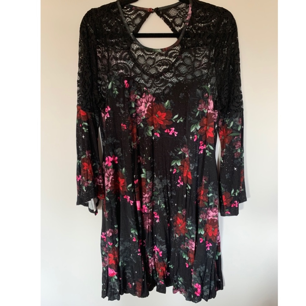 Torrid Bell Sleeve Lace Floral Dress 1 / 1XL